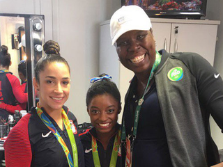 Aly Raisman, Simone Biles and Leslie Jones at the Rio de Janeiro OlympicsTwitter